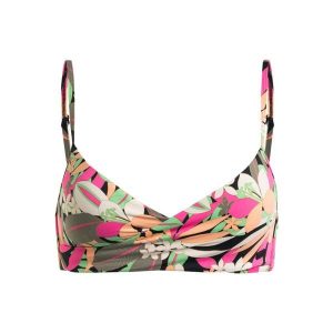 Stanik bikini z miseczkami dla Kobiety PRINTED BEACH CLASSICS Czarny. Czarne bikini Roxy, bez wzorów, z elastanu. Za 179,00 zł.