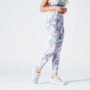 Legginsy fitness damskie Domyos. Legginsy DOMYOS, bez wzorów, z elastanu, z podwyższonym stanem. Za 99,99 zł.