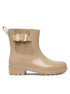 Tommy Hilfiger Kalosze Th Buckle Glossy Ankle Rain Boot FW0FW09543 Beżowy. Brązowe kalosze TOMMY HILFIGER, bez wzorów, z syntetyku. Za 409,99 zł.
