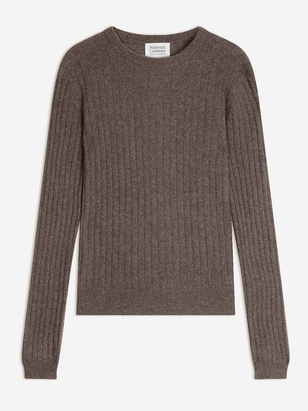 AUTHENTIC CASHMERE Kaszmirowy sweter "Bella" w kolorze szaro-beżowym rozmiar: XL. Brązowe swetry oversize AUTHENTIC CASHMERE, xl, bez wzorów, z kaszmiru, bez ramiączek. Za 280,44 zł.