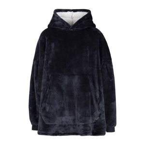 Trespass Cosiness – obszerna bluza z kapturem At300 Navy. Niebieskie bluzy Trespass, bez wzorów, z polaru, z kapturem. Za 349,99 zł.