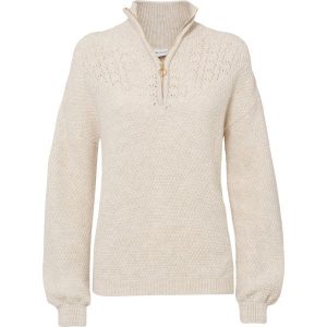 Sweter ze stójką w ażurowy wzór. Brązowe swetry klasyczne bonprix, bez kołnierzyka. Za 149,99 zł.