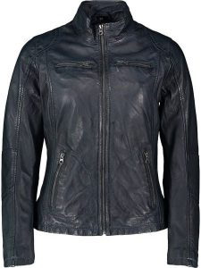 7eleven Skórzana kurtka "Sevana" w kolorze granatowym rozmiar: 34. Niebieskie kurtki 7eleven, bez wzorów, z satyny, bez kaptura. Za 295,16 zł.