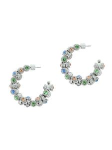 Otazu Kolczyki-półkreole z kryształami Swarovski rozmiar: onesize. Szare kolczyki Otazu, z kryształem, z mosiądzu. Za 173,95 zł.