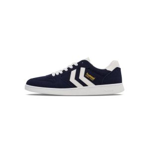 Buty halowe Hummel Perfekt Cl. Niebieskie buty sportowe Hummel, bez wzorów, bez zapięcia, do piłki ręcznej. Za 255,00 zł.