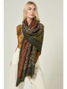 Lucky Bees Szal w kolorze khaki - 180 x 50 cm rozmiar: onesize. Brązowe szaliki Lucky Bees, bez wzorów, z materiału. Za 100,52 zł.