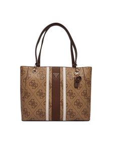 Guess Torebka Noelle II HWSS96 72250 Brązowy. Brązowe shopper bag Guess, z aplikacjami, ze skóry, bez dodatków. Za 679,99 zł.