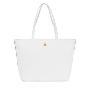 Torebka Tommy Hilfiger. Białe shopper bag TOMMY HILFIGER, bez wzorów, bez dodatków. Za 749,99 zł.