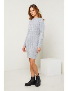 So Cachemire Sukienka "Alavie" w kolorze jasnoszarym rozmiar: M. Szare sukienki So Cachemire, m, bez wzorów, z wełny, bez kołnierzyka, bez ramiączek, mini. Za 118,84 zł.