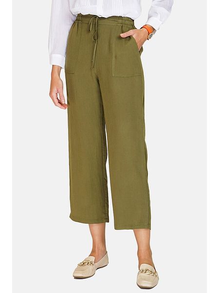 Le Jardin du Lin Spodnie w kolorze khaki rozmiar: 34. Brązowe spodnie z wysokim stanem Le jardin du lin, bez wzorów, z materiału, z podwyższonym stanem. Za 117,45 zł.