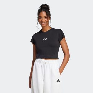 Koszulka damska ADIDAS. Bluzki ADIDAS, l, bez wzorów, z bawełny, bez kołnierzyka, bez ramiączek. Za 89,99 zł.