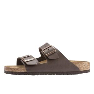 Klapki turystyczne uniseks Birkenstock Arizona 51701. Brązowe klapki Birkenstock, bez wzorów, z materiału, bez obcasa. Za 339,00 zł.