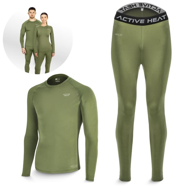 Bielizna termiczna unisex 4FIZJO zielony komplet - koszulka + spodnie. Zielona komplety bielizny 4FIZJO, bez wzorów. Za 99,99 zł.