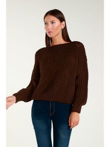 Tamba Sweter w kolorze brązowym rozmiar: 36/38. Brązowe swetry oversize Tamba, bez wzorów, z wełny, bez ramiączek. Za 100,75 zł.