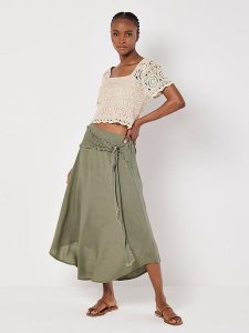 Apricot Spódnica w kolorze khaki rozmiar: XL. Brązowe spódnice Apricot, na co dzień, xl, bez wzorów, z tkaniny, maxi. Za 86,99 zł.