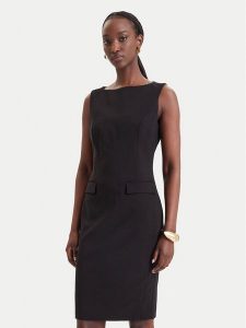 Fracomina Sukienka koktajlowa FR26WD2001W42901 Czarny Slim Fit. Czarne sukienki Fracomina, m, bez wzorów, z syntetyku, wizytowe, bez kołnierzyka, bez ramiączek. Za 674,99 zł.