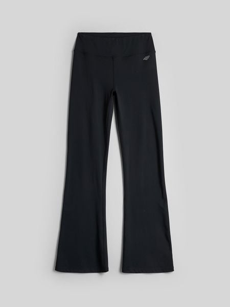 4F Legginsy dzianinowe z rozszerzanymi nogawkami damskie - czarne XL. Czarne legginsy 4f, bez wzorów, z dzianiny, z podwyższonym stanem. Za 149,99 zł.