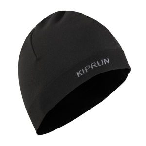 Czapka do biegania Kiprun seamless. Czarne czapki KIPRUN, bez wzorów, z materiału, sportowe. Za 29,99 zł.