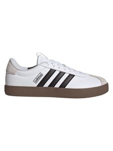 Adidas Skórzane sneakersy "Court 3.0" w kolorze biało-czarnym rozmiar: 42 2/3. Białe trampki ADIDAS, bez wzorów, z materiału, bez zapięcia. Za 230,00 zł.