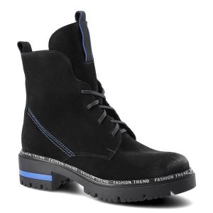 Czarne Botki Lemar Damskie Modne Ocieplane Buty. Czarne botki Lemar, na jesień, bez wzorów, ze skóry, bez obcasa, na płaskiej podeszwie, bez zapięcia. Za 239,00 zł.