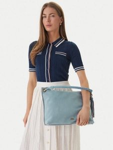 Tommy Hilfiger Torebka Th Statement Leather Bag Suede AW0AW18402 Błękitny. Niebieskie torebki klasyczne TOMMY HILFIGER, bez wzorów, ze skóry, bez dodatków. Za 651,99 zł.