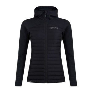 Kurtka hybrydowa damska Berghaus Nula Hybrid Jacket. Czarne kurtki Berghaus, bez wzorów, z puchu, bez kaptura. Za 582,99 zł.