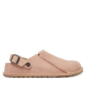 Klapki Birkenstock. Czerwone klapki Birkenstock, bez wzorów, bez obcasa. Za 489,99 zł.