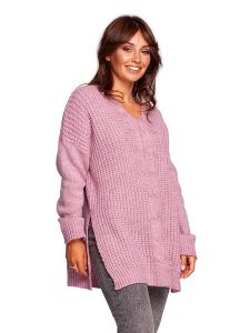Be Wear Sweter w kolorze różowym rozmiar: S/M. Różowe swetry oversize Be Wear, m, bez wzorów, z wełny, bez ramiączek. Za 179,95 zł.