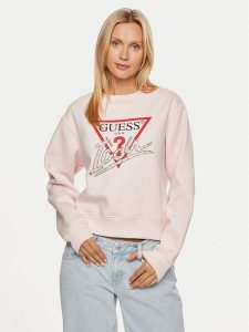 Guess Bluza W4YQ25 KB681 Różowy Regular Fit. Czerwone bluzy Guess, m, z aplikacjami, z syntetyku, bez kaptura. Za 269,99 zł.