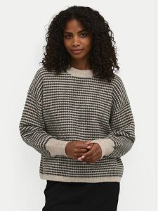 Kaffe Sweter Ellery 10509032 Beżowy Loose Fit. Brązowe swetry klasyczne Kaffe, l, z syntetyku, bez kołnierzyka. Za 169,99 zł.