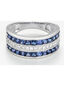 DIAMANTA Złoty pierścionek z diamentami i szafirami rozmiar: 60. Niebieskie pierścionki DIAMANTA, z diamentem, złote. Za 3 382,46 zł.