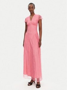 ROTATE Sukienka wieczorowa 113833551 Różowy Regular Fit. Czerwone sukienki Rotate, bez wzorów, z syntetyku, wizytowe, bez kołnierzyka, bez ramiączek. Za 649,99 zł.