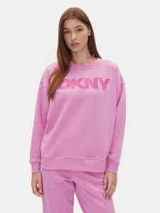 DKNY Sport Bluza DP5T1140 Różowy Regular Fit. Czerwone bluzy DKNY Sport, m, bez wzorów, z bawełny, bez kaptura. Za 189,99 zł.