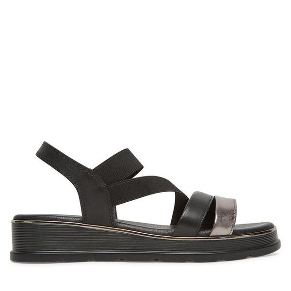 Sandały Lasocki. Czarne sandały Lasocki, bez wzorów, bez obcasa, na płaskiej podeszwie, bez zapięcia. Za 159,99 zł.