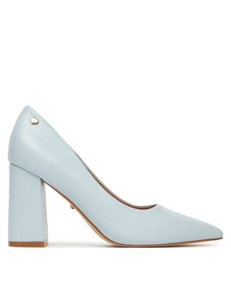 DeeZee Czółenka KB-008 Niebieski. Niebieskie czółenka DeeZee, bez wzorów, ze skóry, bez obcasa, bez zapięcia. Za 139,99 zł.