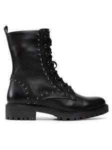 Geox Trapery D Hoara B D16FTB 00046 C9999 Czarny. Czarne buty zimowe Geox, ze skóry, bez obcasa, bez zapięcia. Za 539,78 zł.