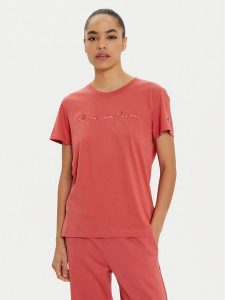 Champion T-Shirt 117650 Czerwony Slim Fit. Czerwone t-shirty Champion, l, bez wzorów, z bawełny, bez kołnierzyka, bez ramiączek. Za 69,99 zł.