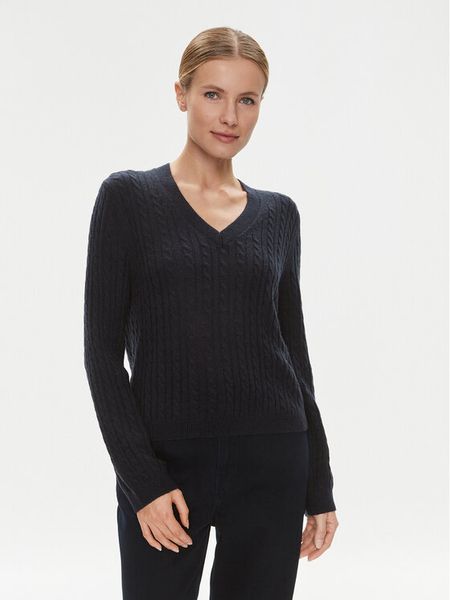 Tommy Hilfiger Sweter WW0WW39887 Granatowy Regular Fit. Niebieskie swetry klasyczne TOMMY HILFIGER, m, z wełny, bez kołnierzyka. Za 439,99 zł.