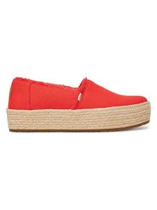 TOMS Espadryle w kolorze czerwonym rozmiar: 38. Czerwone espadryle Toms, bez wzorów, bez obcasa. Za 168,46 zł.