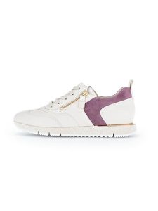 Gabor Skórzane sneakersy w kolorze biało-jasnoróżowym rozmiar: 40. Białe trampki Gabor, bez wzorów, ze skóry, bez zapięcia. Za 264,15 zł.