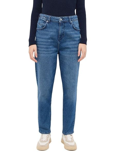 Mustang Dżinsy "Charlotte" - Tapered fit - w kolorze niebieskim rozmiar: W28/L34. Niebieskie jeansy Mustang, z aplikacjami, z podwyższonym stanem. Za 117,73 zł.