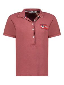 Geographical Norway Koszulka polo w kolorze czerwonym rozmiar: L. Czerwone bluzki Geographical Norway, l, bez wzorów, z bawełny, bez kołnierzyka, bez ramiączek. Za 96,60 zł.