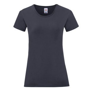 Koszulka Damska Iconic 150. Niebieskie bluzki FRUIT OF THE LOOM, m, bez wzorów, sportowe, bez kołnierzyka, bez ramiączek. Za 28,99 zł.