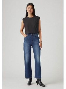 Levi's Dżinsy - Regular fit - w kolorze granatowym rozmiar: W26/L27. Niebieskie jeansy Levi's®, z aplikacjami, z podwyższonym stanem. Za 214,70 zł.
