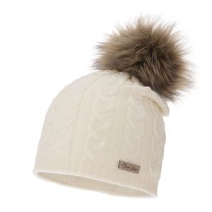Czapka Damska z Wełny Merino Bafi - Kremowa. Białe czapki Molly, bez wzorów, z materiału. Za 59,00 zł.