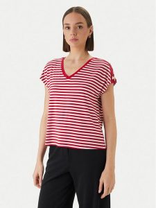 Morgan T-Shirt 261-DIVA Czerwony Regular Fit. Czerwone t-shirty Morgan, m, bez wzorów, z wiskozy, bez kołnierzyka, bez ramiączek. Za 149,99 zł.