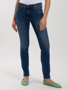 Cross Jeans Dżinsy - Slim fit - w kolorze granatowym rozmiar: W33/L34. Niebieskie jeansy Cross Jeans, z aplikacjami, z jeansu, z podwyższonym stanem. Za 127,35 zł.
