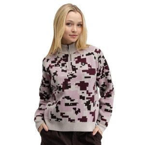 Damski sweter golfowy Siroko Fade-W Pink. Czerwone golfy SIROKO, bez wzorów, z materiału. Za 297,00 zł.