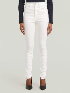 G-Star Dżinsy - Skinny fit - w kolorze białym rozmiar: W29/L32. Białe jeansy G-Star, z aplikacjami, ze skóry. Za 236,61 zł.