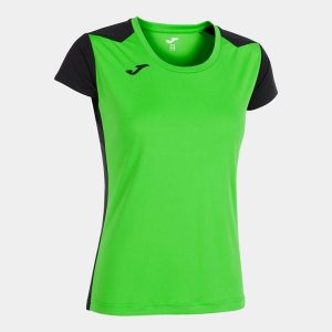 Koszulka do biegania damska Joma Record II. Czarne bluzki JOMA, m, bez wzorów, sportowe, bez kołnierzyka, bez ramiączek. W wyprzedaży za 82,55 zł.